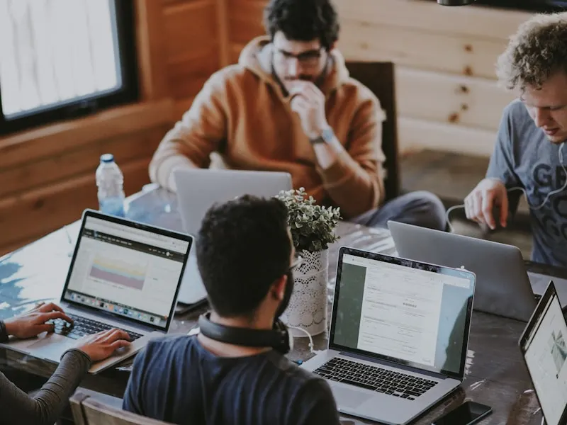 Professional team working on technology solutions
