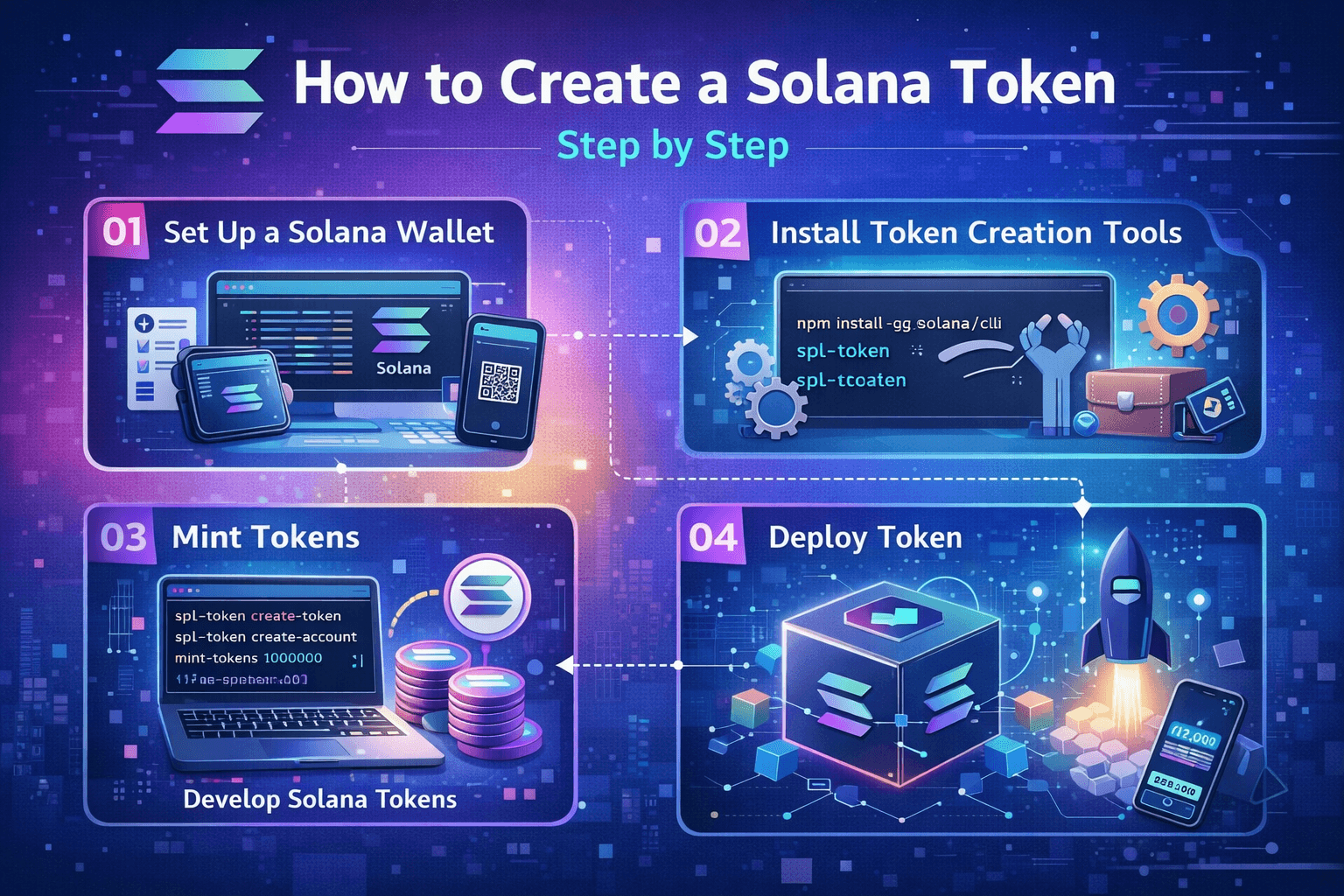 Solana token creation illustration